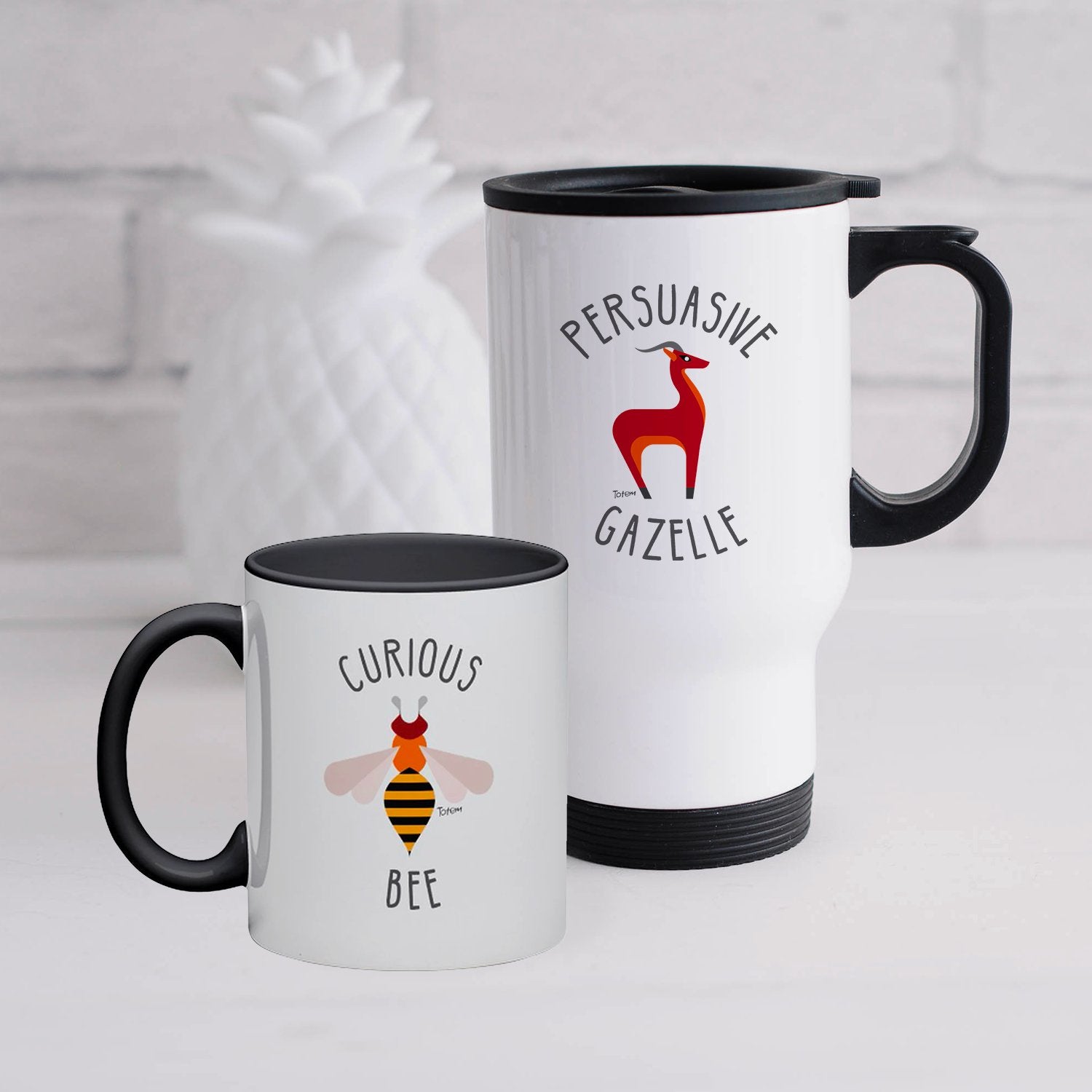 Tasse personnalisée Totem - Blanche et noire