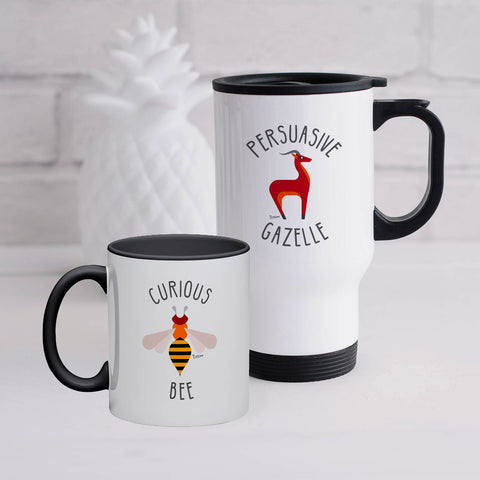 Personalized travel and office mugs with a Totem image