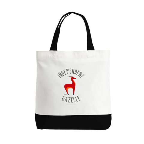 Tote bag black and white with a personalized Totem on. 