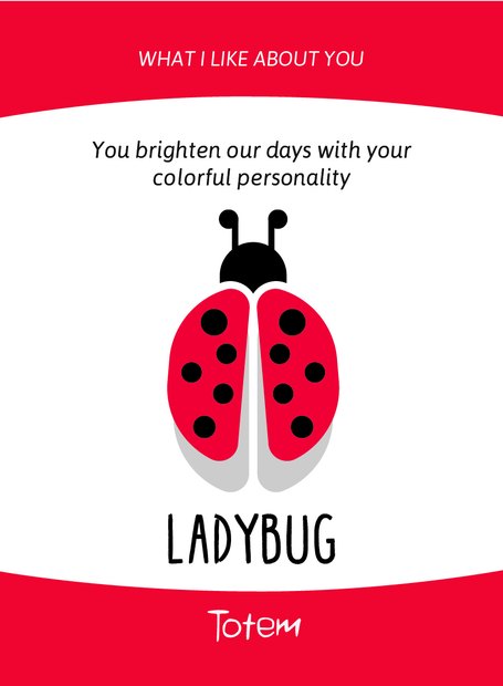Carte Animal de Totem : la coccinelle